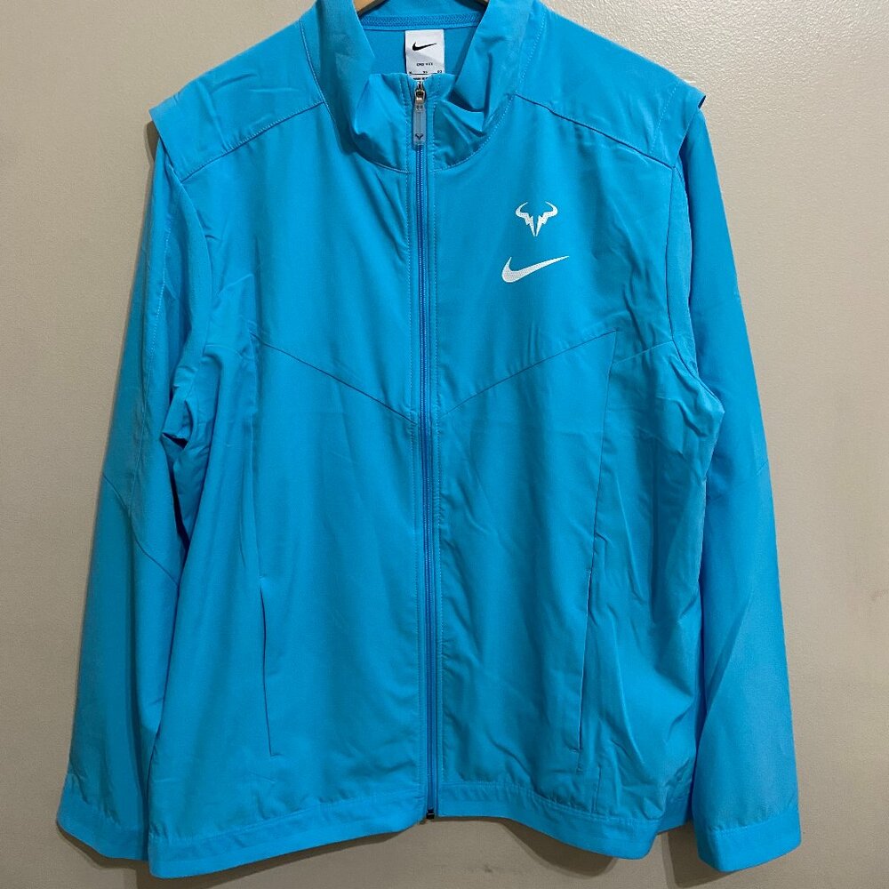 Nike Court Dri-FIT Rafa Nadal Tennis Jacket Baltic Blue DD8537-416 Men’s XL NEW